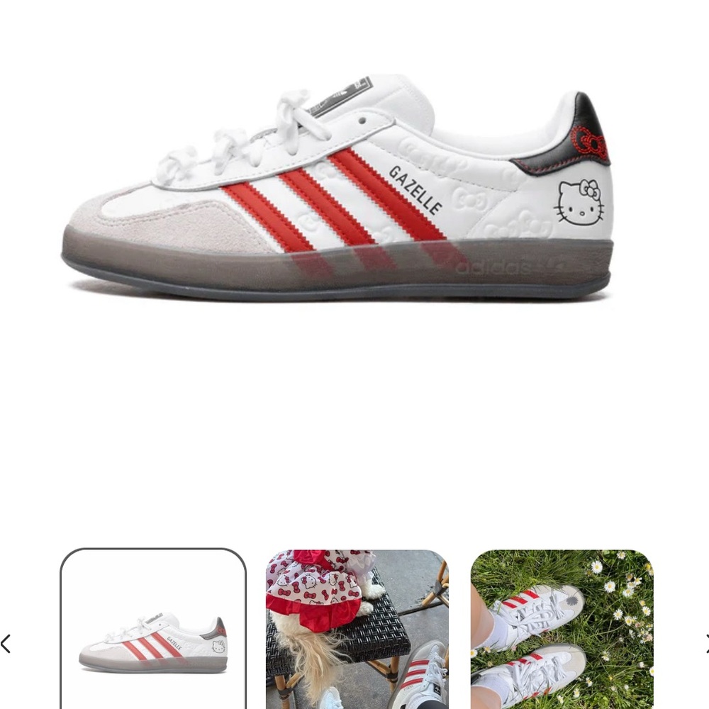 Adidas Kids Gazelle Red and White Sneakers
